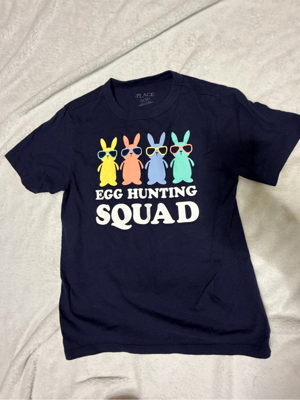The Children's Place Navy 'Egg Hunting Squad' Bunny Graphic Tee